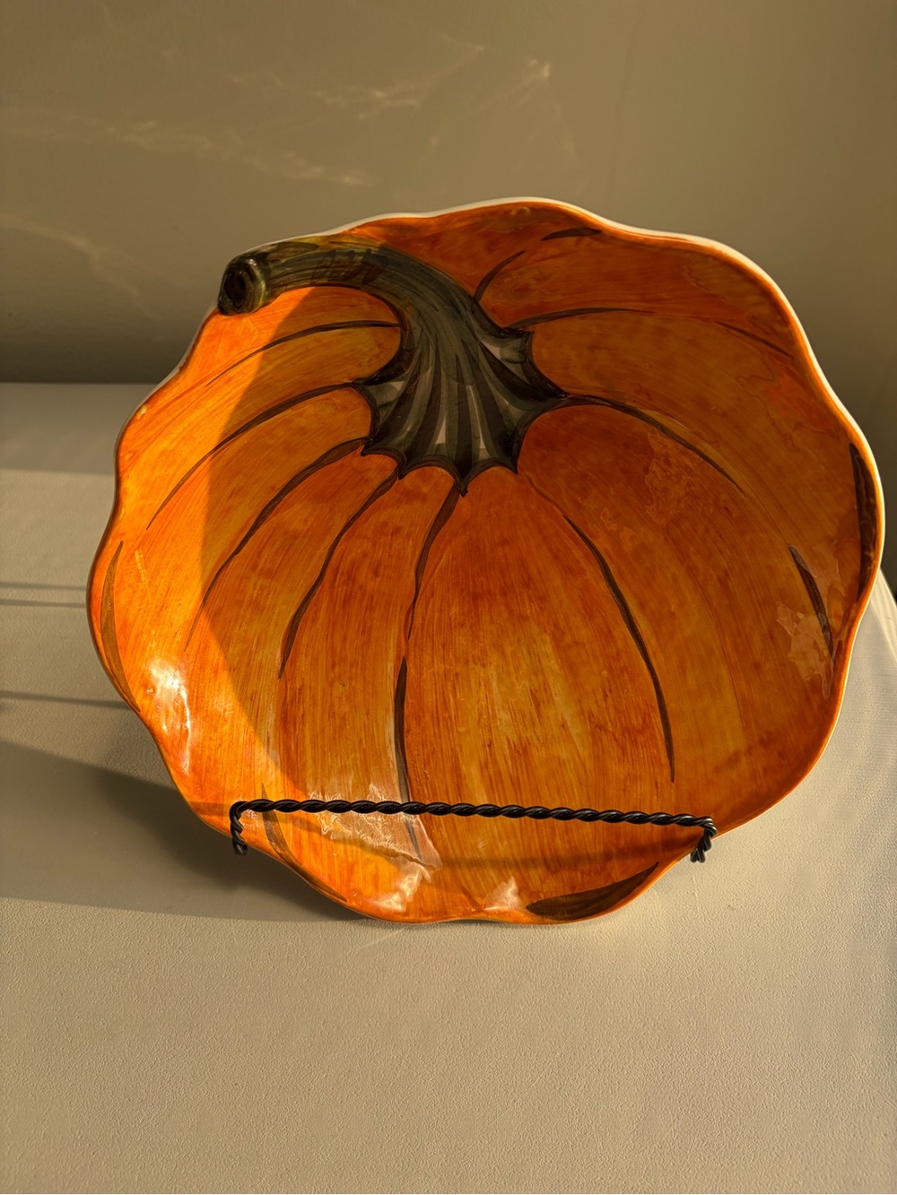 Williams Sonoma Orange Pumpkin Serving Bowl Made in Italy